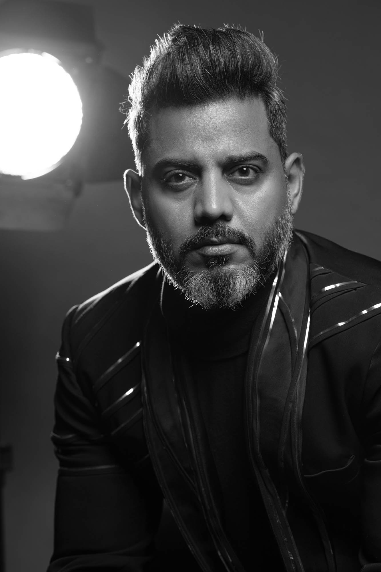 become a model at age 40 mature model black suit portrait