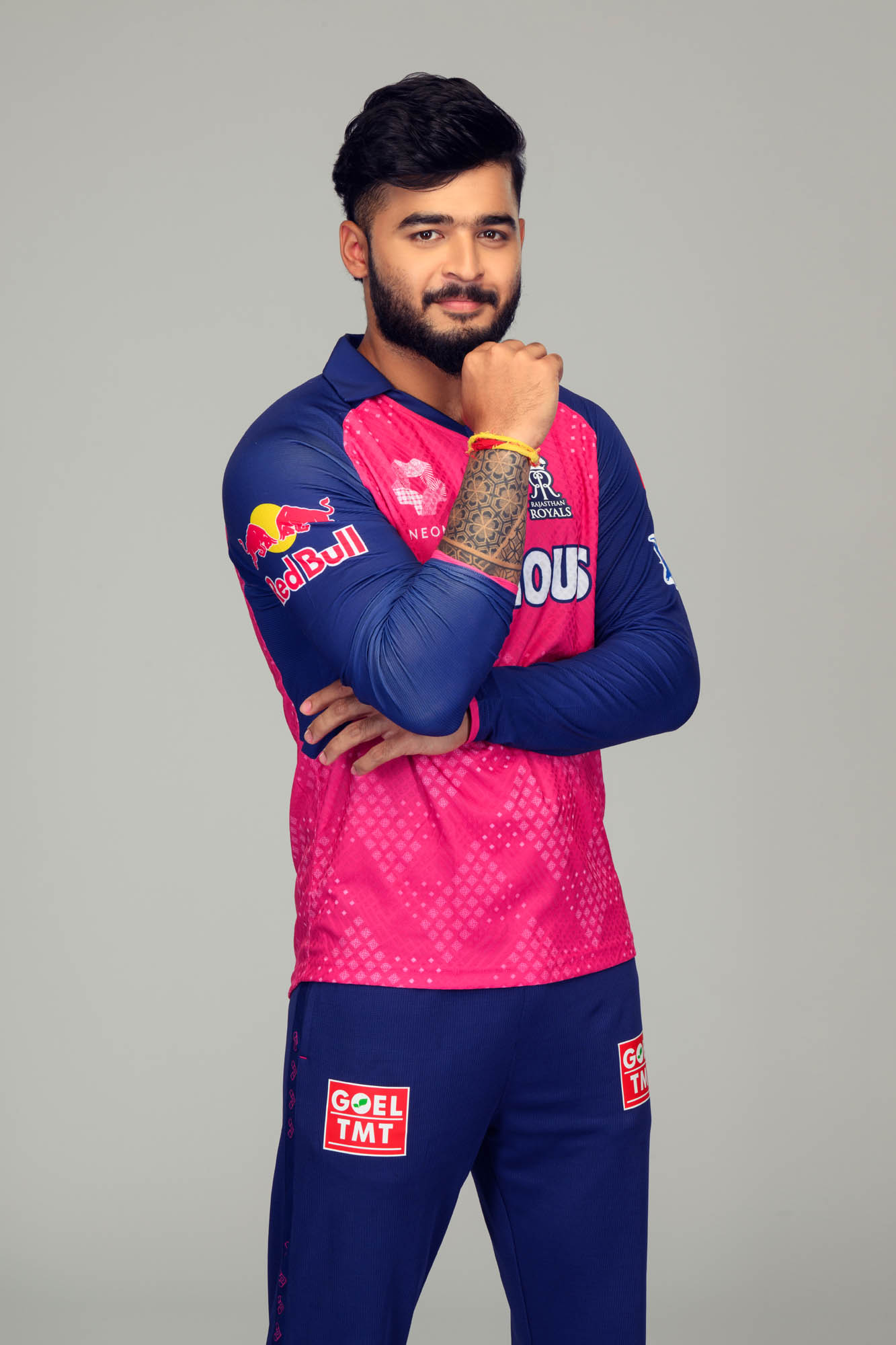 Rajasthan Royals IPL 2026 photoshoot for UBON Riyan Parag headphone image