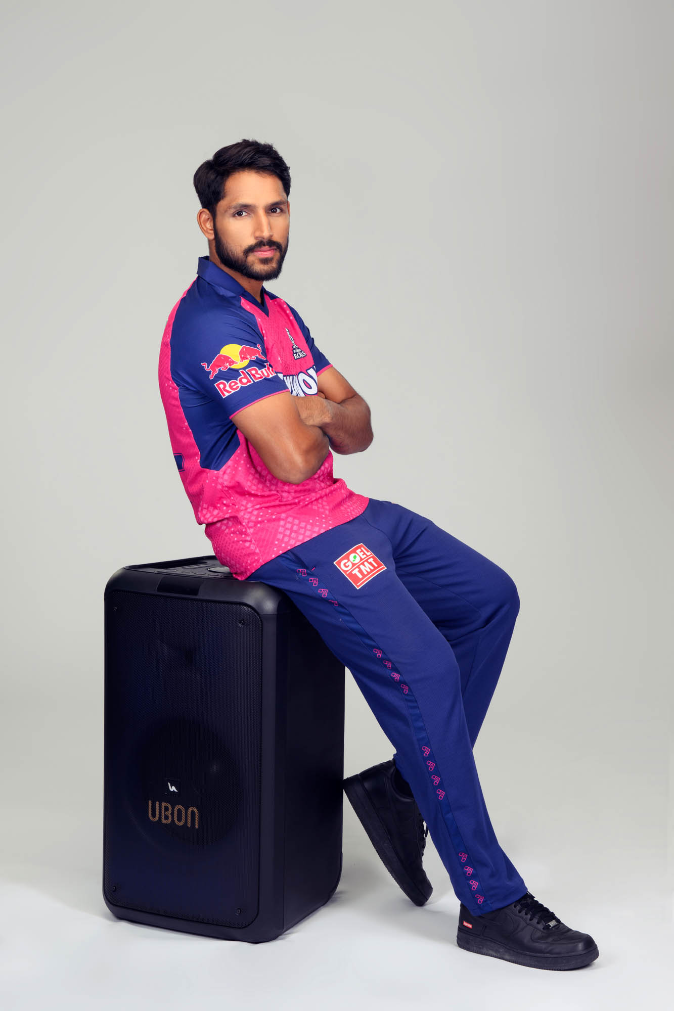 Rajasthan Royals IPL 2026 photoshoot for UBON group campaign with Dhruv Jurel Riyan Parag Yashasvi Jaiswal Shimron Hetmyer